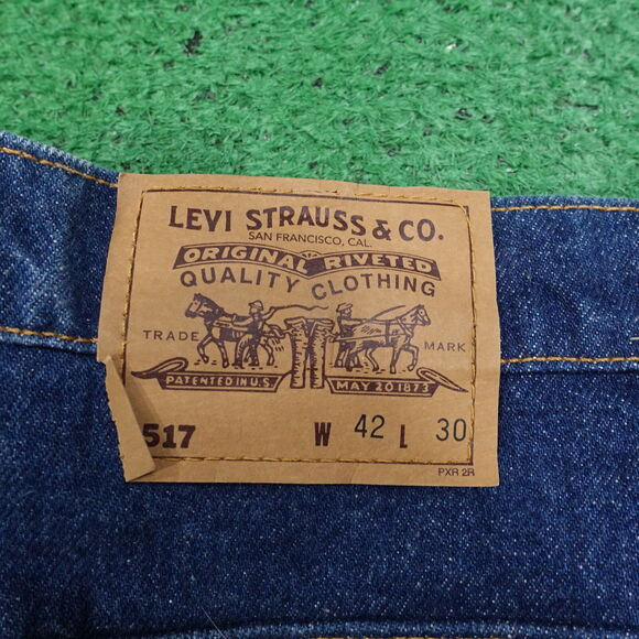 VINTAGE LEVI'S 517 BOOTCUT ORANGE TAB USA MADE DNEIM BLUE JEANS SZ 42X40 (41X30) - Picture 6 of 9
